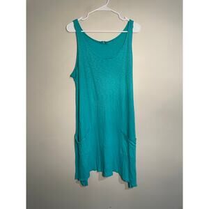 Fresh Produce Blue Casual Slubbed Cotton Patch Pocket‎ Dress Size Large